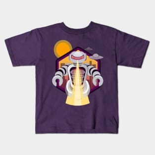 Attacking space alien robot Kids T-Shirt